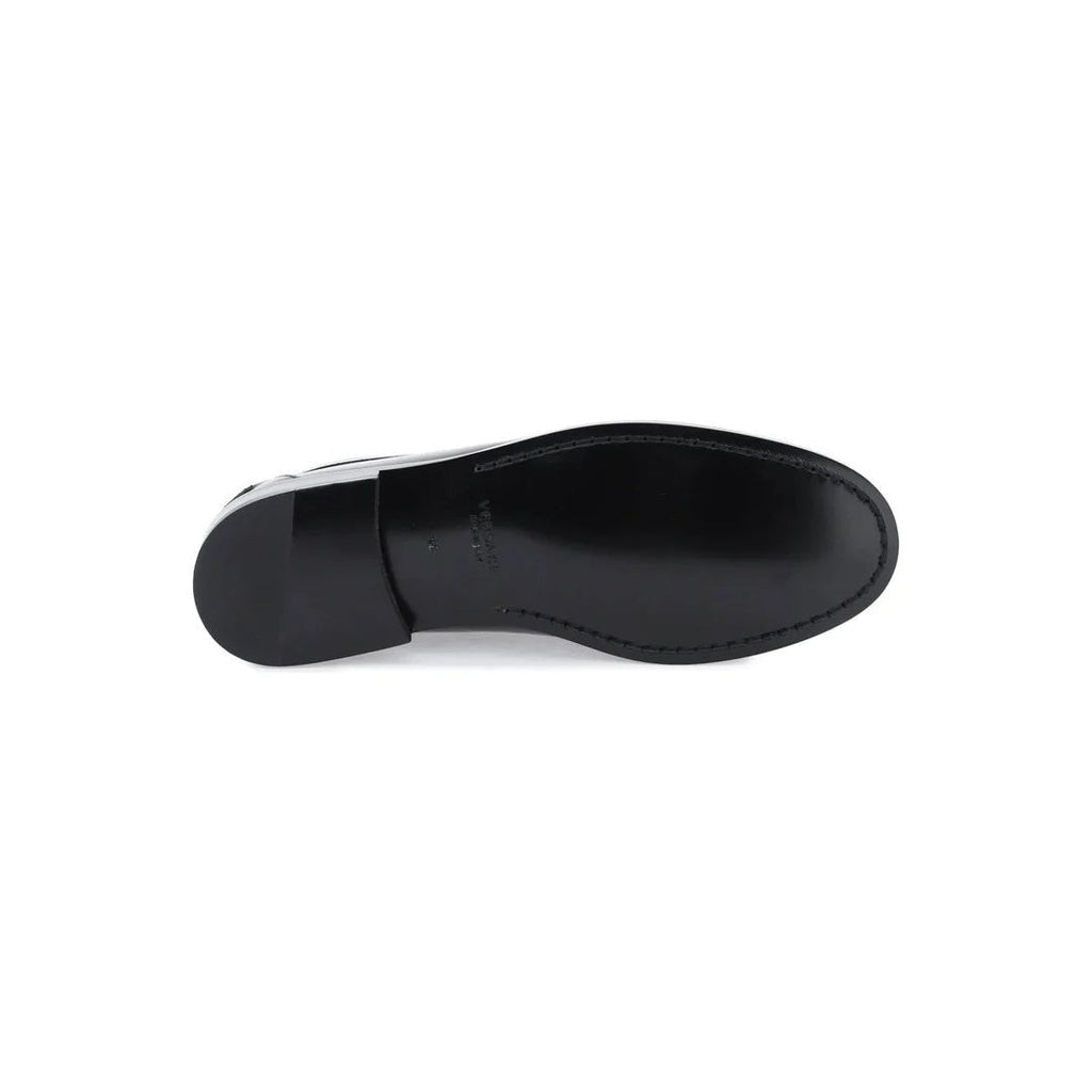 Versace Rovere Guanto Leather Loafers - Black