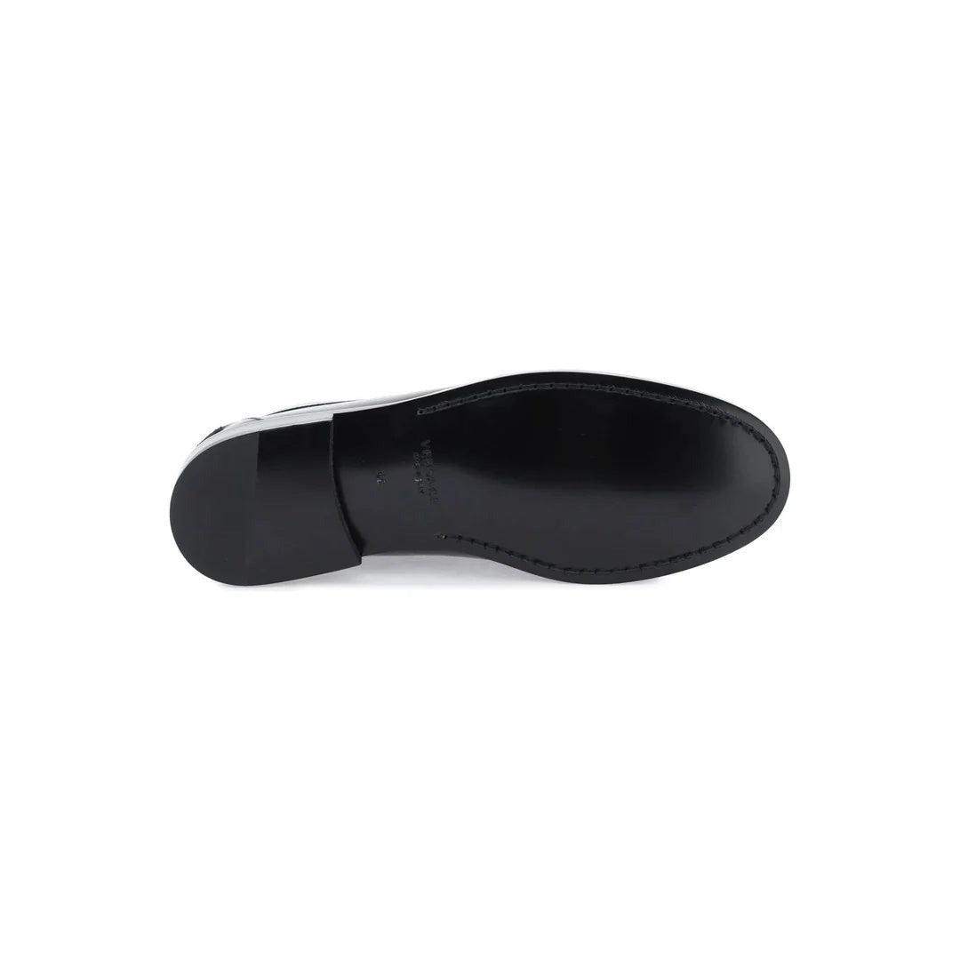 Versace Rovere Guanto Leather Loafers - Black