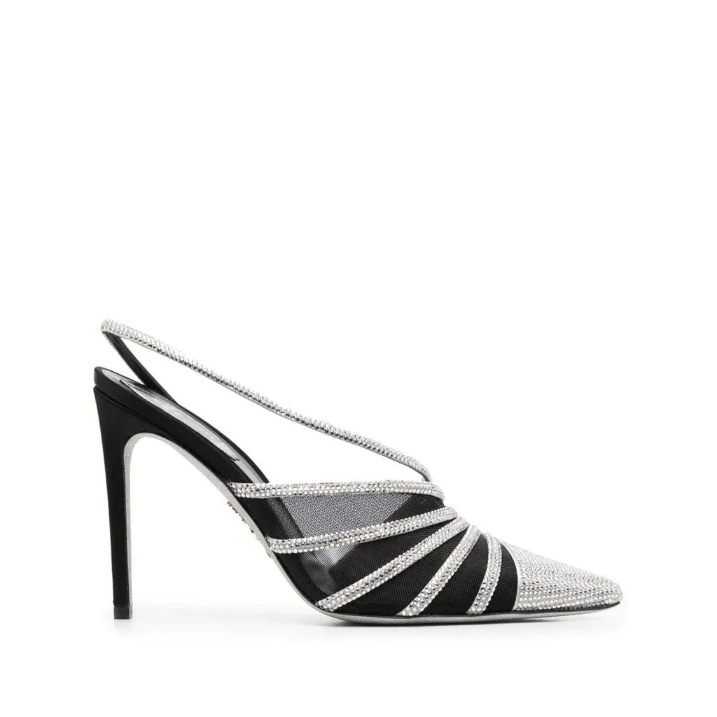 René Caovilla Veneziana 50mm Pump - Black/Silver