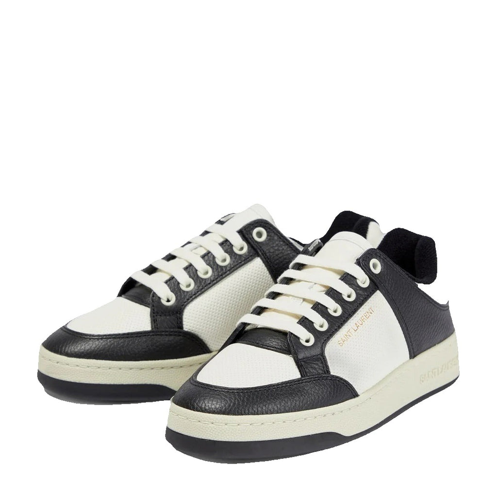 Saint Laurent SL/61 Lace-Up Leather Sneakers - Black/White