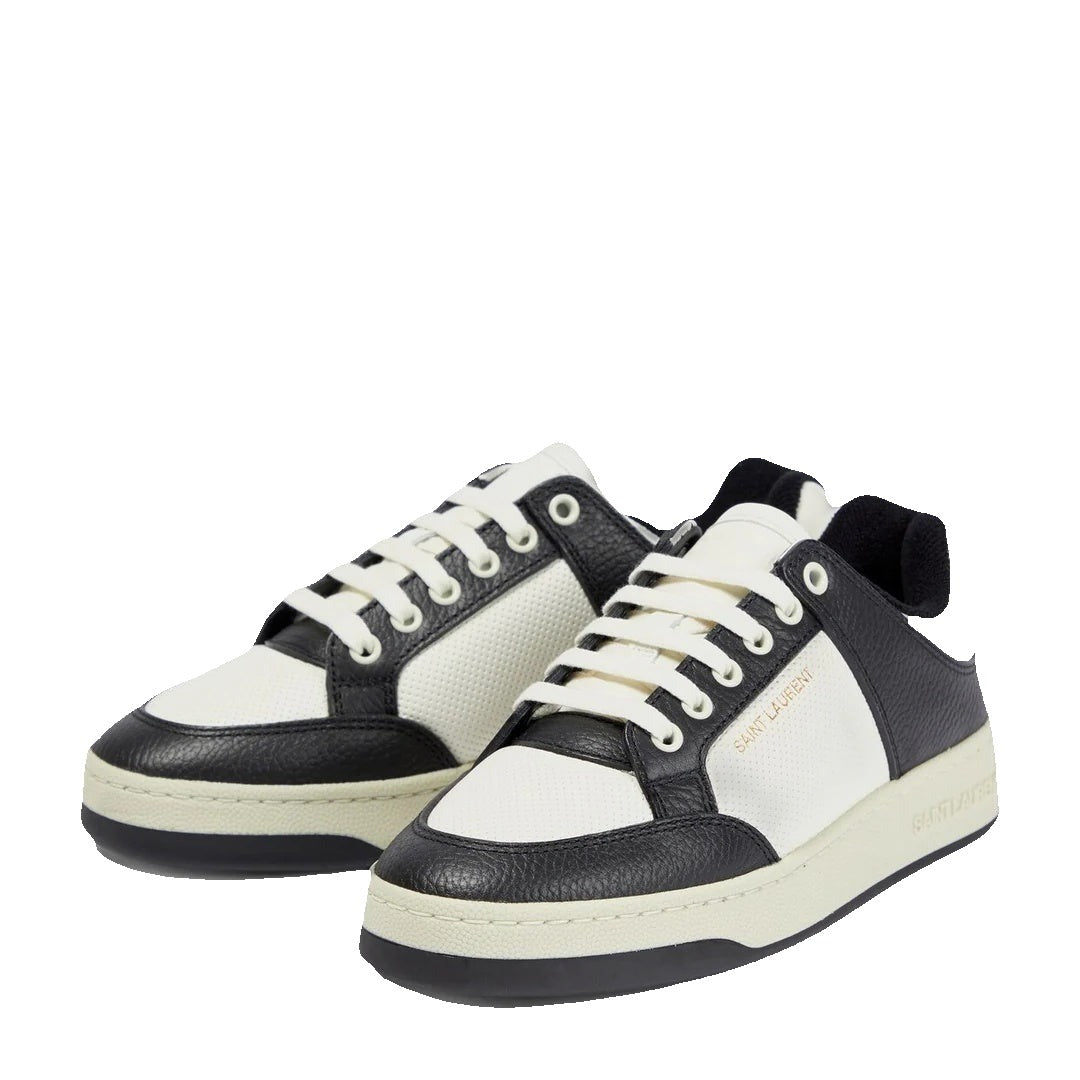 Saint Laurent SL/61 Lace-Up Leather Sneakers - Black/White