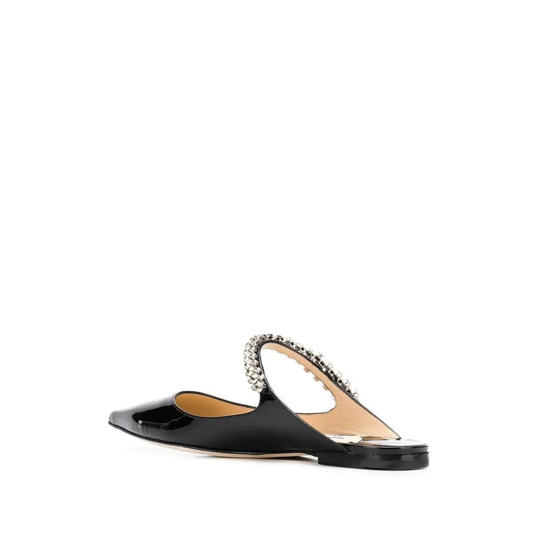 Jimmy Choo Bing Flat Crystal Mules - Black