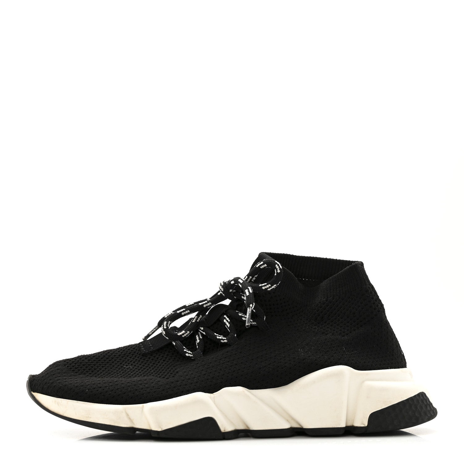 BALENCIAGA SPEED LACE UP SNEAKERS BLACK WHITE