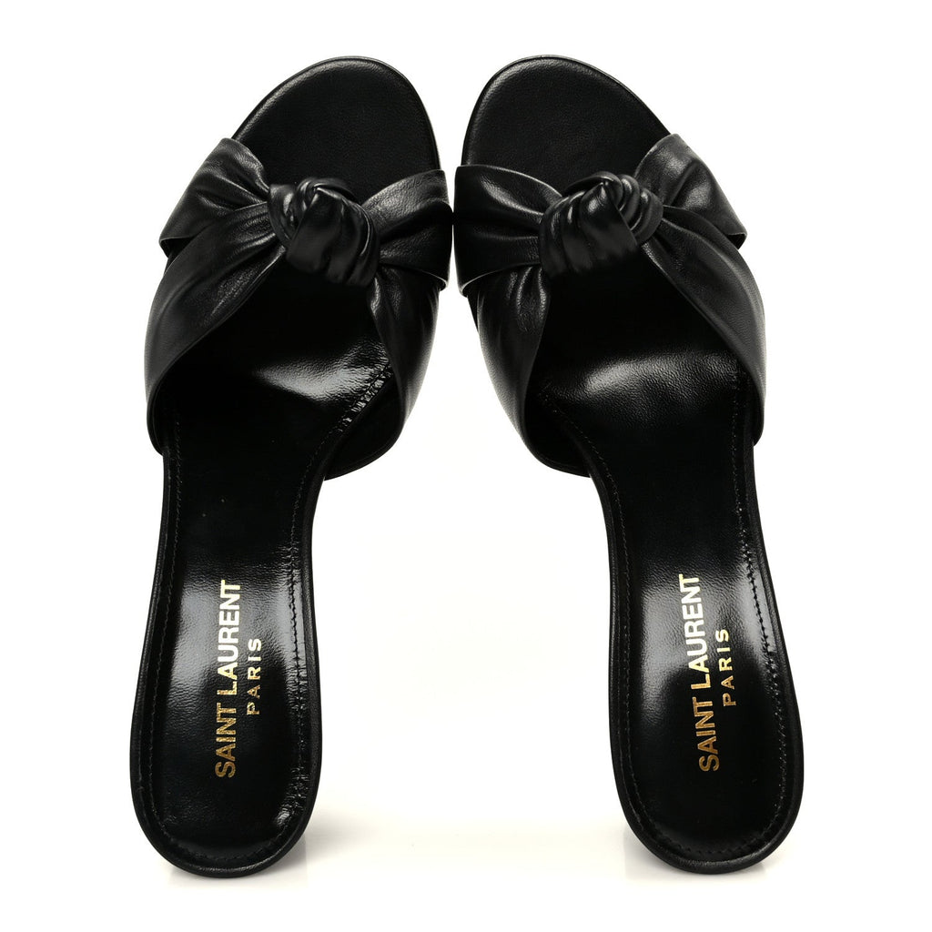 LOEWE EMILY LAMBSKIN LEATHER MULES BLACK
