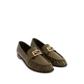 Fendi Baguette Nappa Leather Loafers - Olive Green
