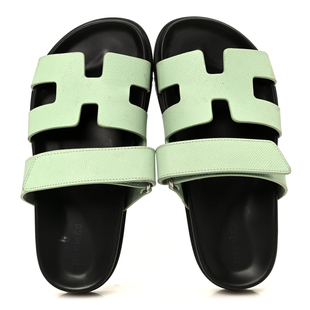 HERMES CHYPRE SANDALS EPSOM VERT JADE