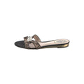 René Caovilla Round-Toe Flat Sandal - Black