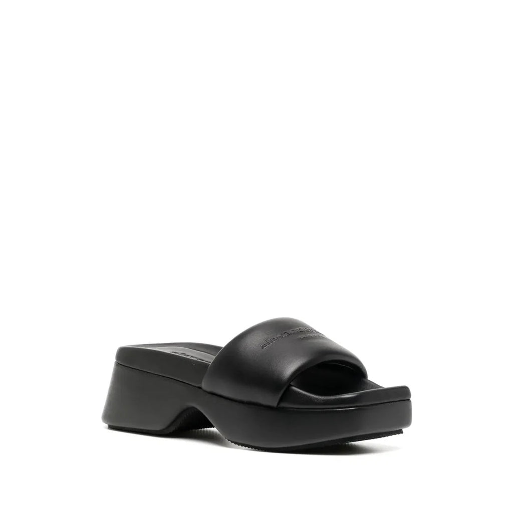 ALEXANDER WANG LOGO MOTIF PLATFORM SANDAL BLACK