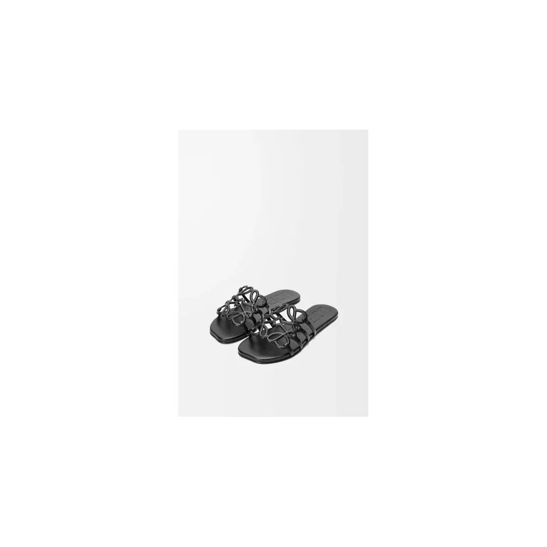 LOEWE PETAL ANAGRAM SLIDE BLACK