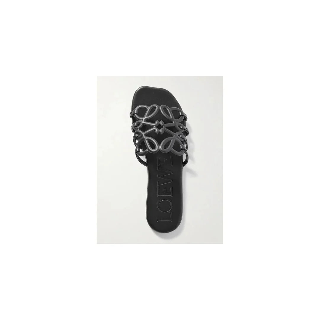 LOEWE PETAL ANAGRAM SLIDE BLACK