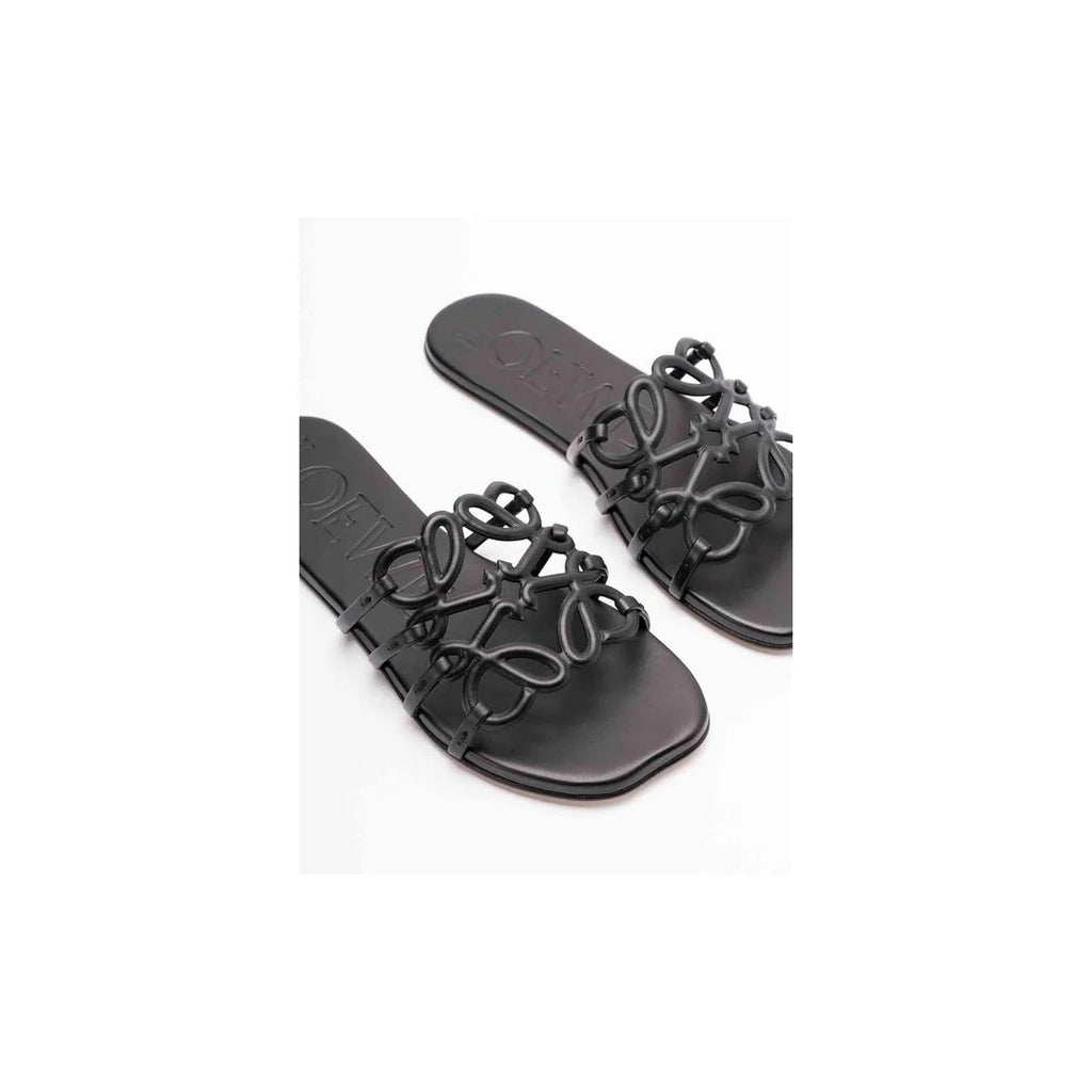 LOEWE PETAL ANAGRAM SLIDE BLACK