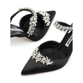 MANOLO BLAHNIK LURUM EMBELLISHED SATIN MULES BLACK