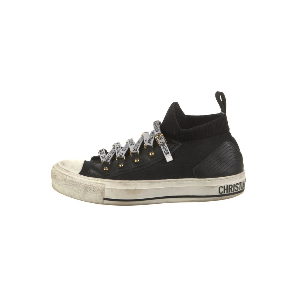CHRISTIAN DIOR WALK'N'DIOR LOW TOP SNEAKERS BLACK CANVAS BLACK