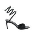RENÉ CAOVILLA EMBELLISHED SATIN THONG SANDAL BLACK