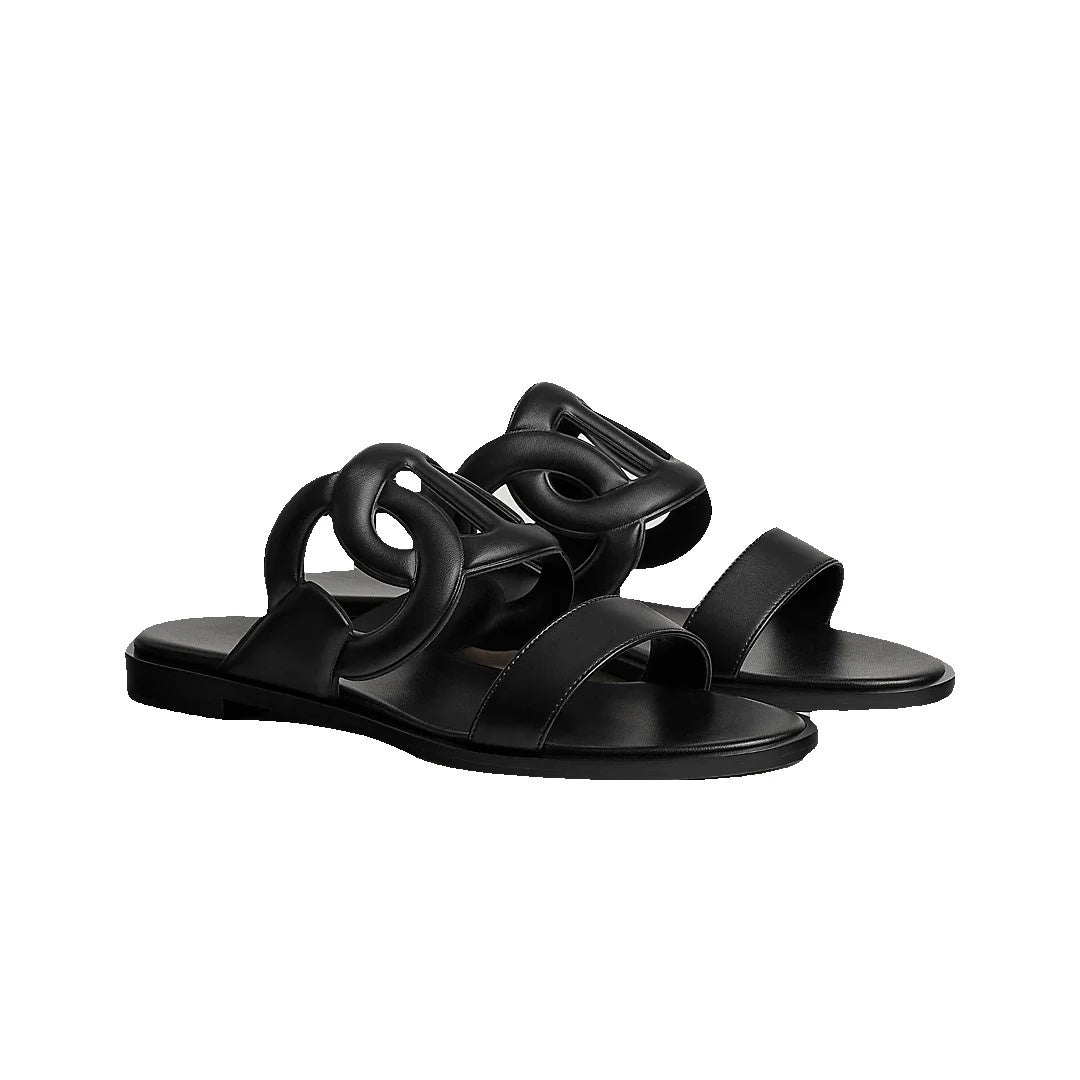 HERMÈS LAGUNE SANDAL BLACK
