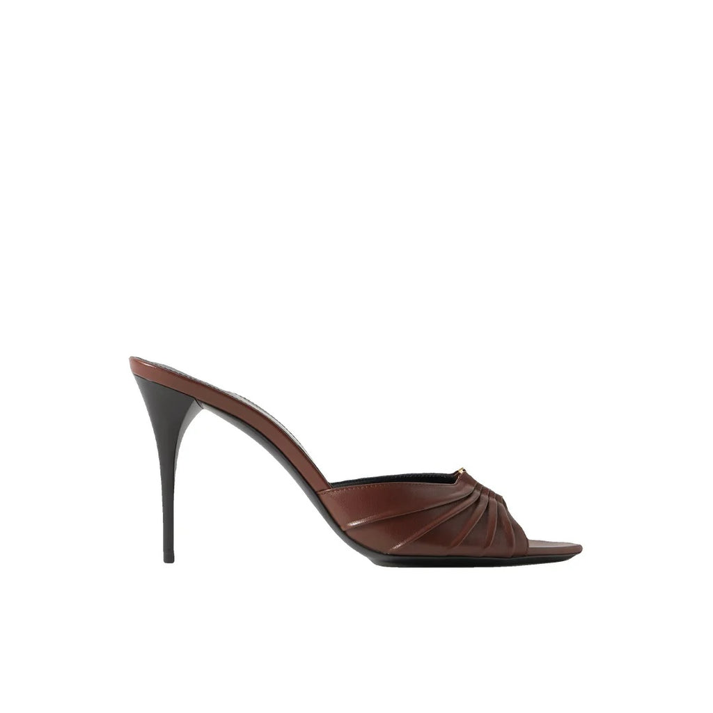 SAINT LAURENT BABYLONE SLIDES AESTHETIC BROWN
