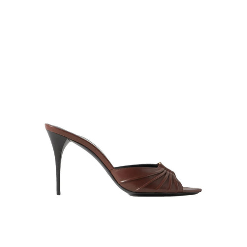 SAINT LAURENT BABYLONE SLIDES AESTHETIC BROWN
