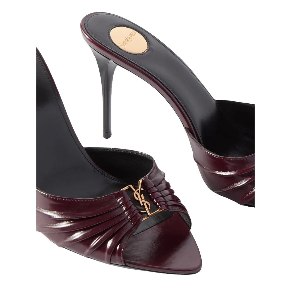 SAINT LAURENT BABYLONE BRETEUIL SLINGBACK PUMPS BURGUNDY