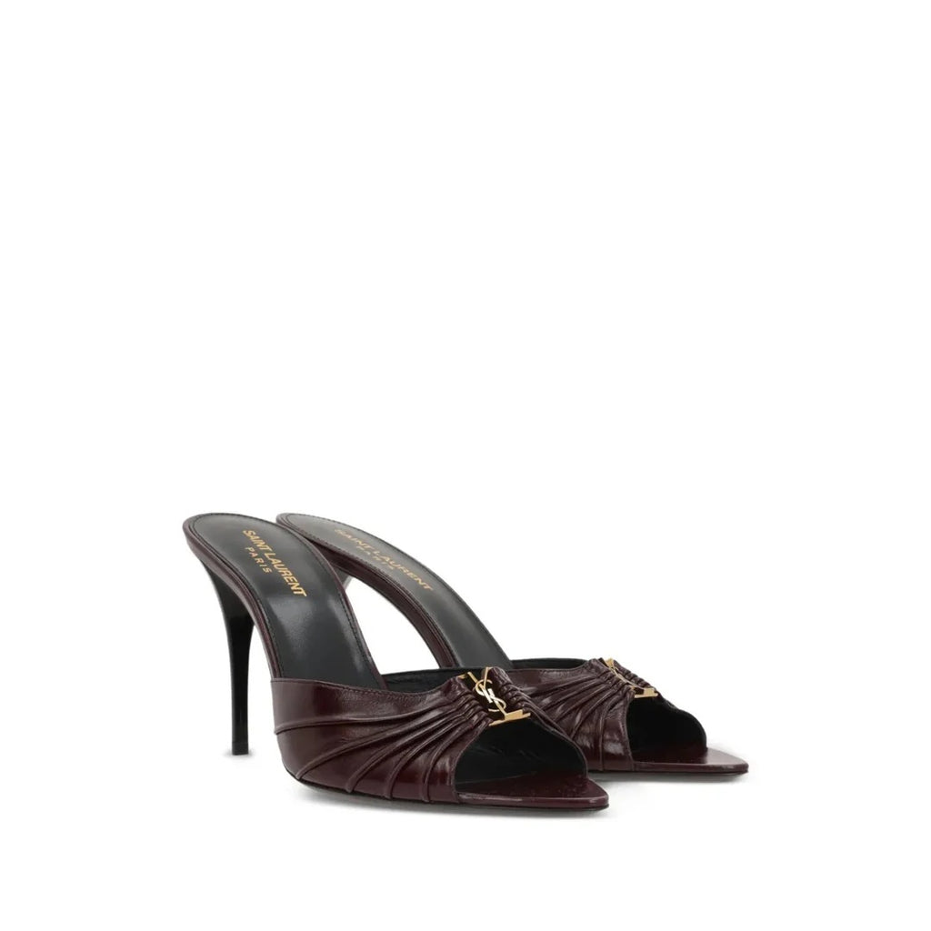 SAINT LAURENT BABYLONE BRETEUIL SLINGBACK PUMPS BURGUNDY