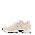 CHANEL TWEED SUEDE CALFSKIN CC SNEAKERS ECRU PINK RED WHITE