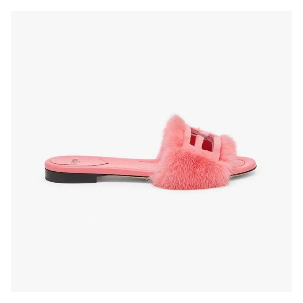 FENDI MINK FF BAGUETTE SLIDE SANDAL KISSED PINK