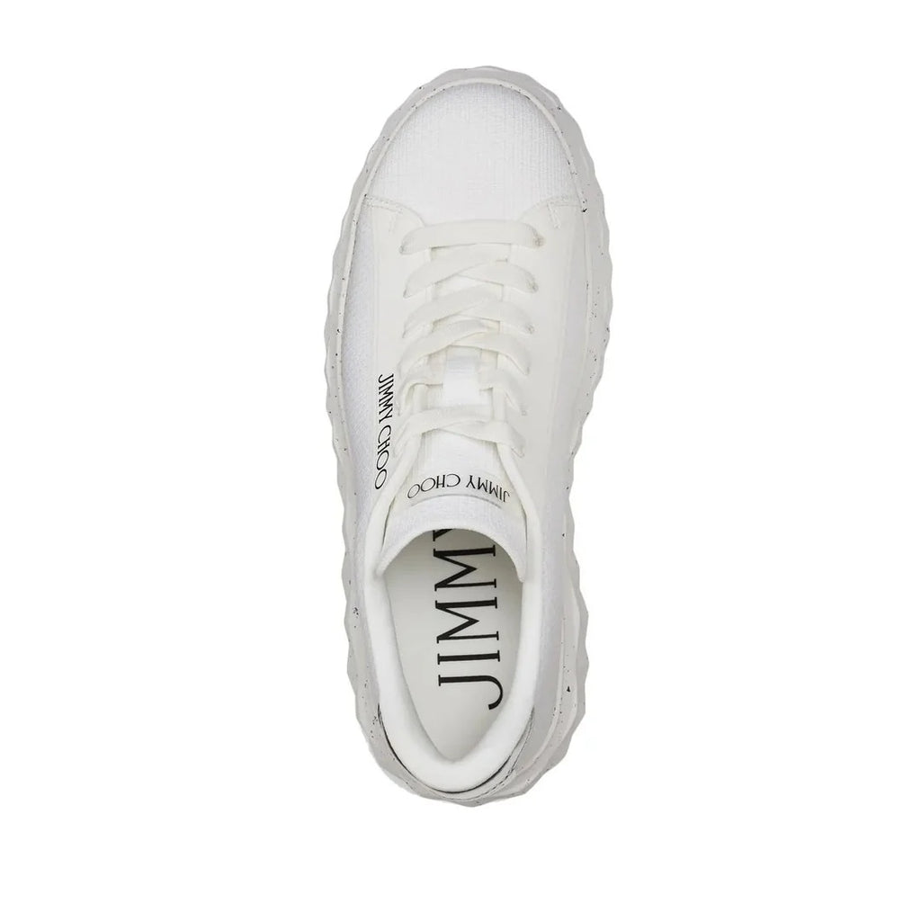 JIMMY CHOO DIAMOND LIGHT FLEX/F LEATHER SNEAKERS WHITE