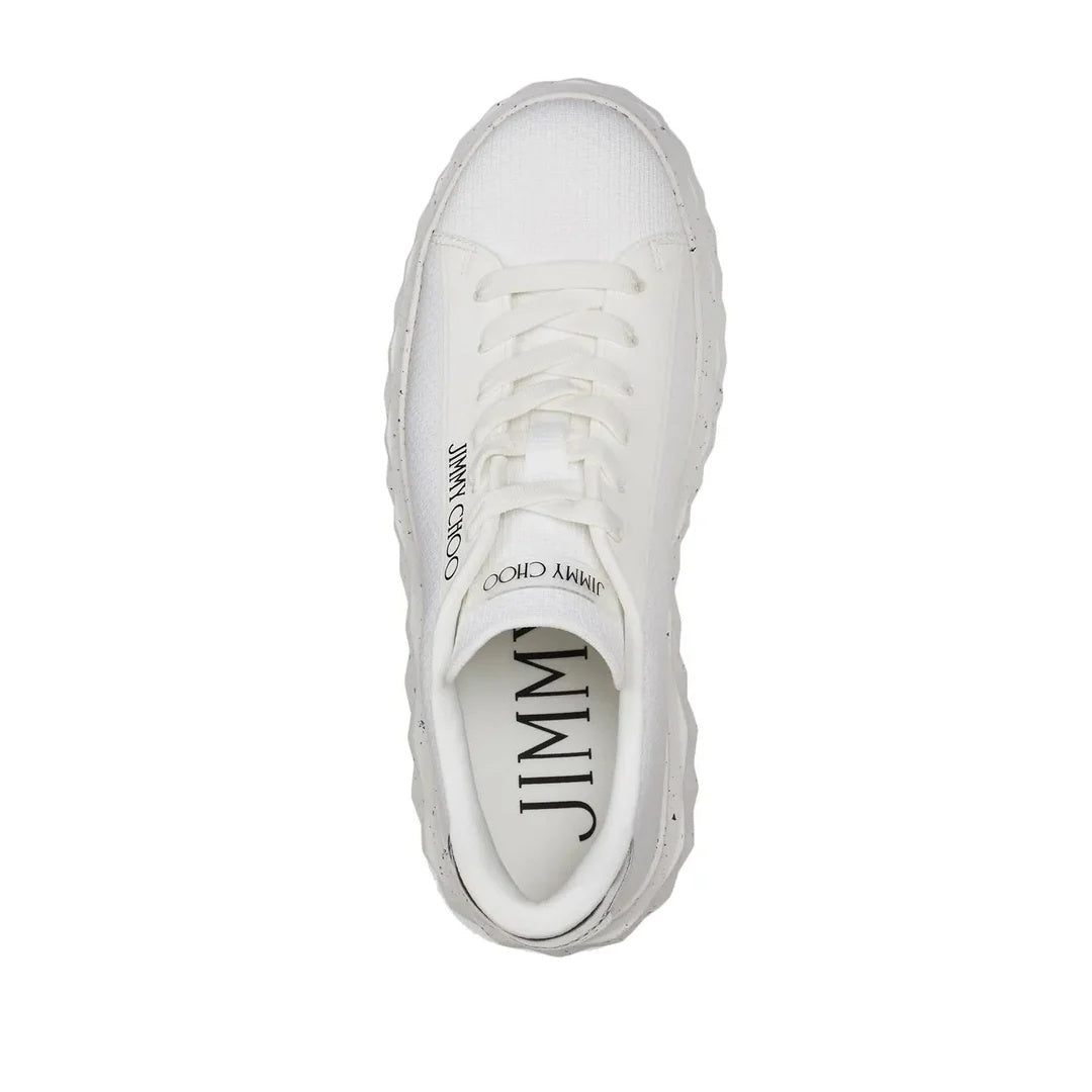 JIMMY CHOO DIAMOND LIGHT FLEX/F LEATHER SNEAKERS WHITE