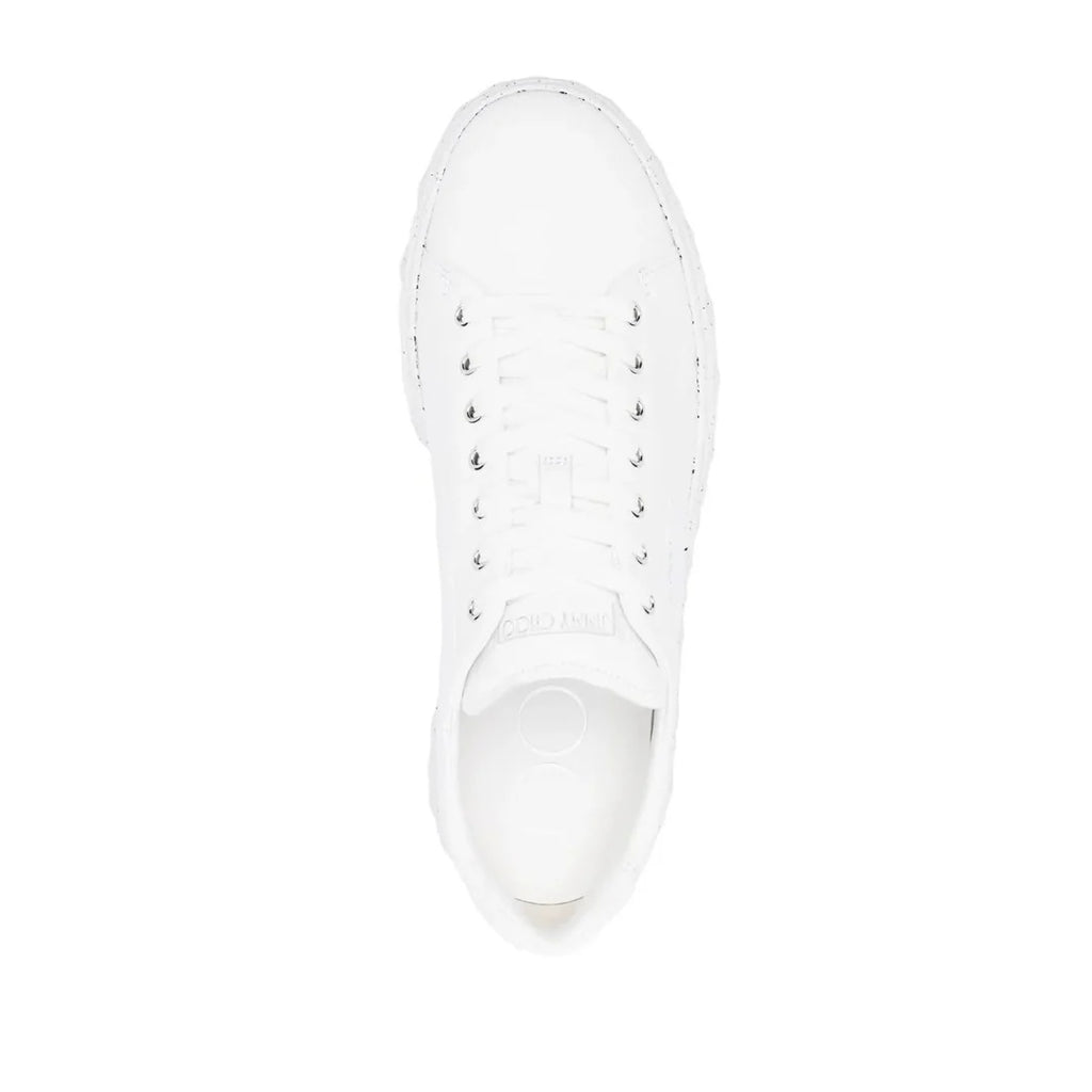JIMMY CHOO DIAMOND LIGHT FLEX/F LEATHER SNEAKERS WHITE