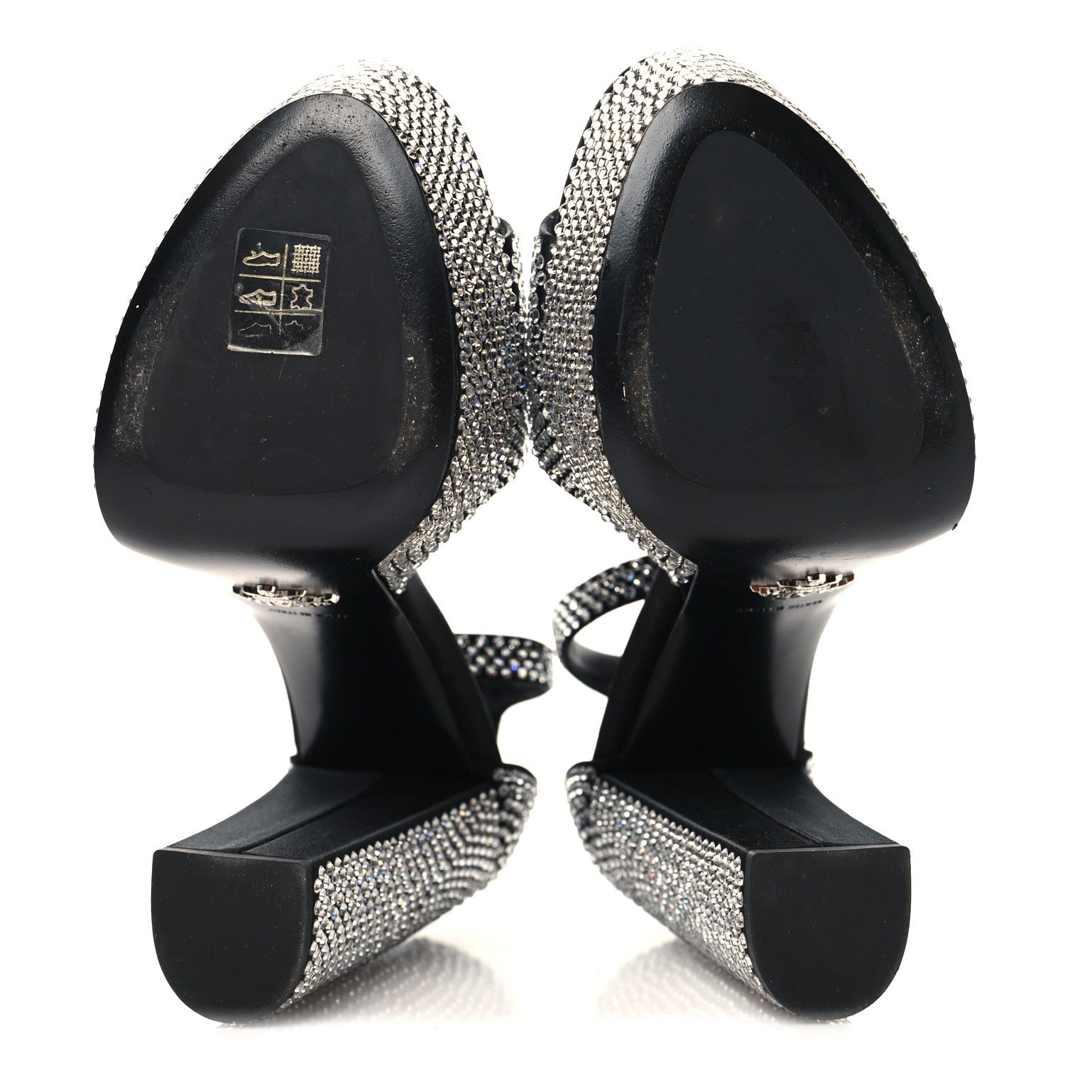 PRADA SATIN CRYSTAL TRIANGLE LOGO PLATFORM SANDALS CRISTAL YELLOW
