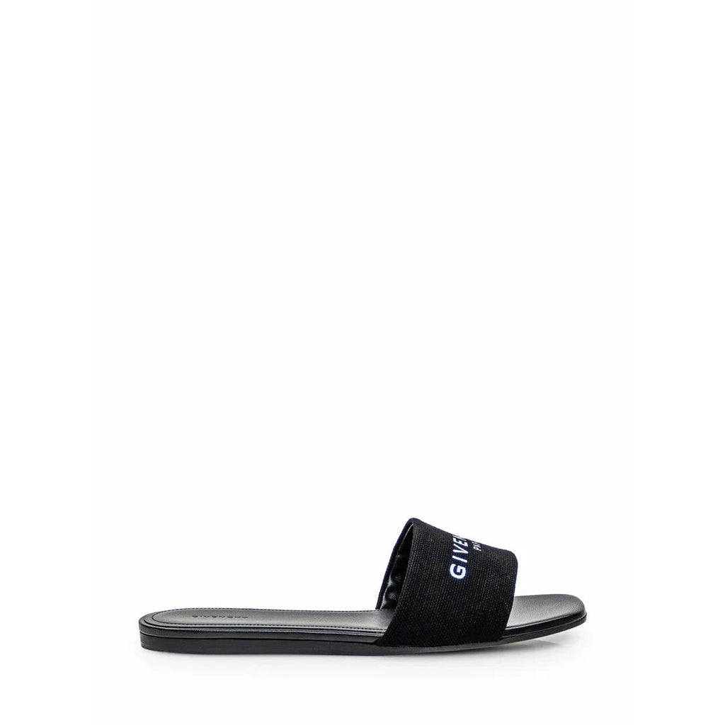 Givenchy Smooth Calfskin 4G Logo Flat Sandal - Black