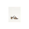 Valentino Garavani Rockstud Calfskin Leather Slide Sandal 60mm - Black/Natural Raffia