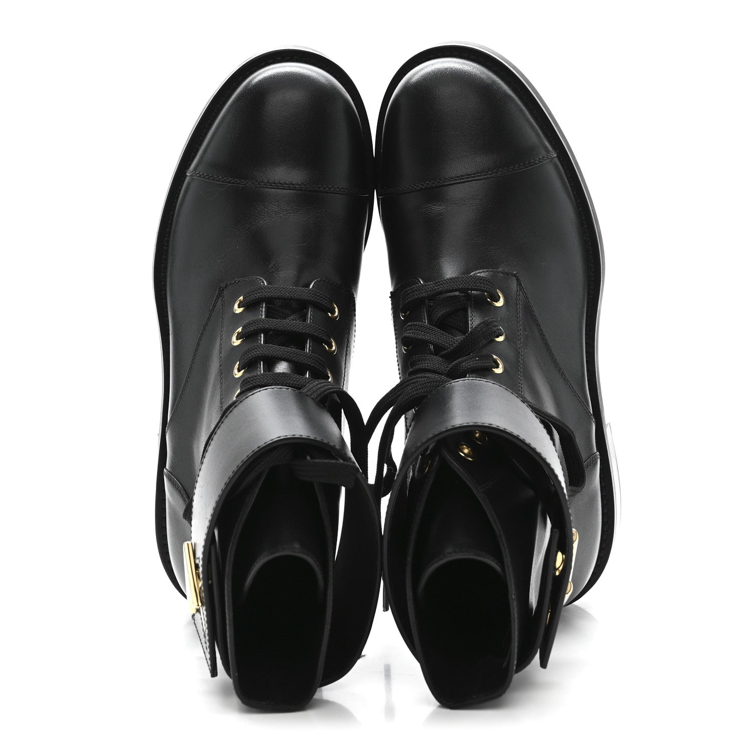LOUIS VUITTON CALFSKIN WONDERLAND FLAT RANGER BOOTS BLACK