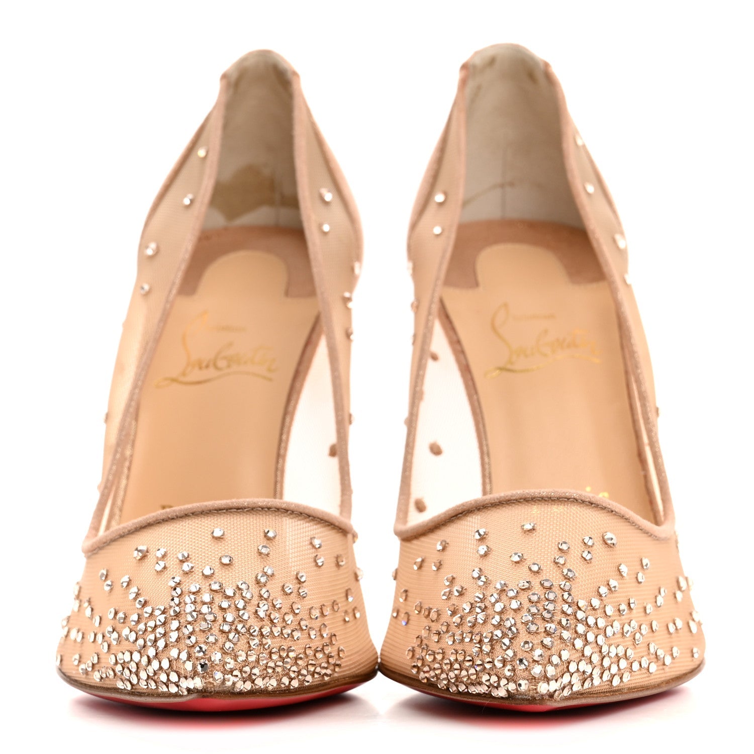 CHRISTIAN LOUBOUTIN SUEDE LAME CRYSTAL STRASS FOLLIES PUMP LIGHT SILK SILVER GLITTER