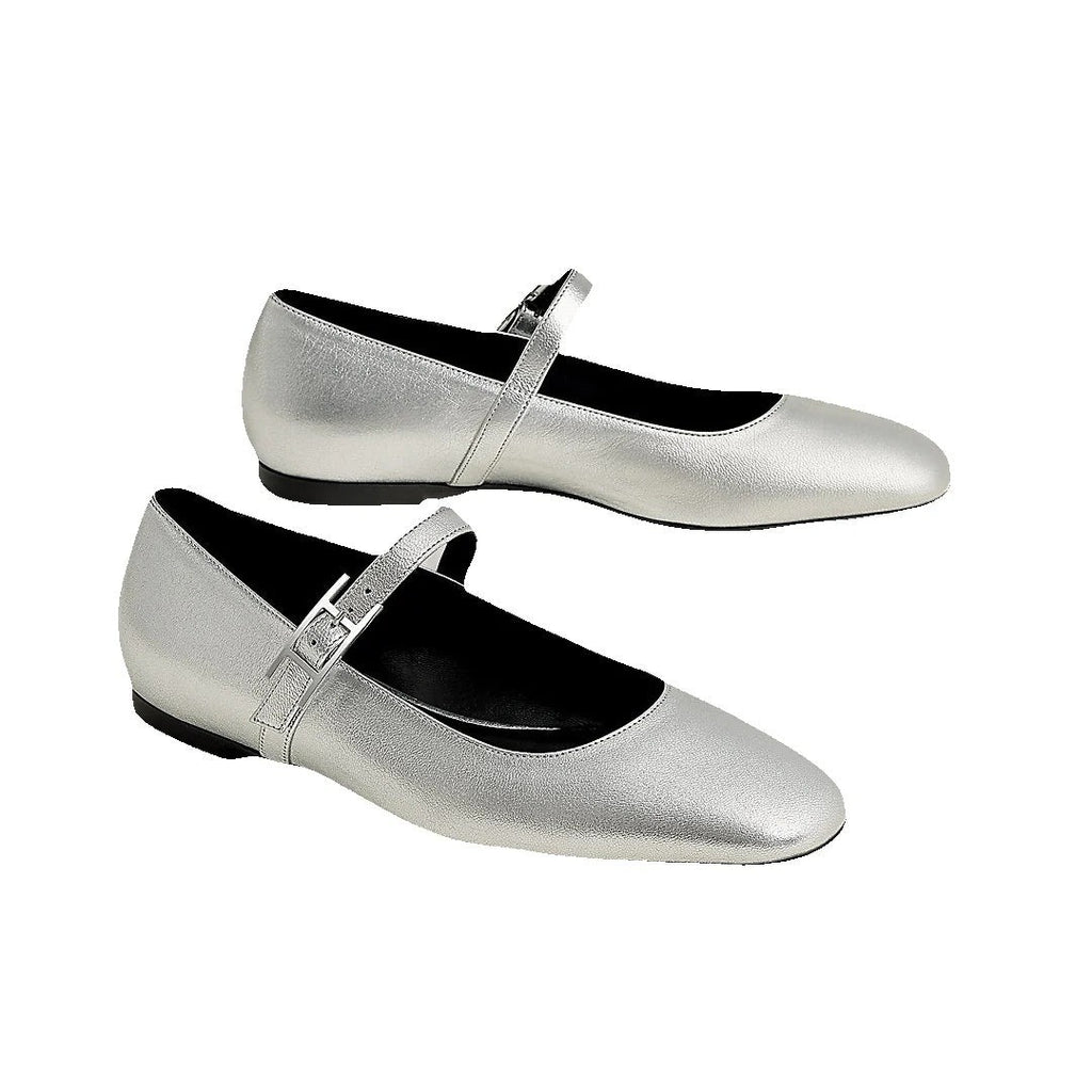 Hermès Jane Ballet Flat Beige - Silver