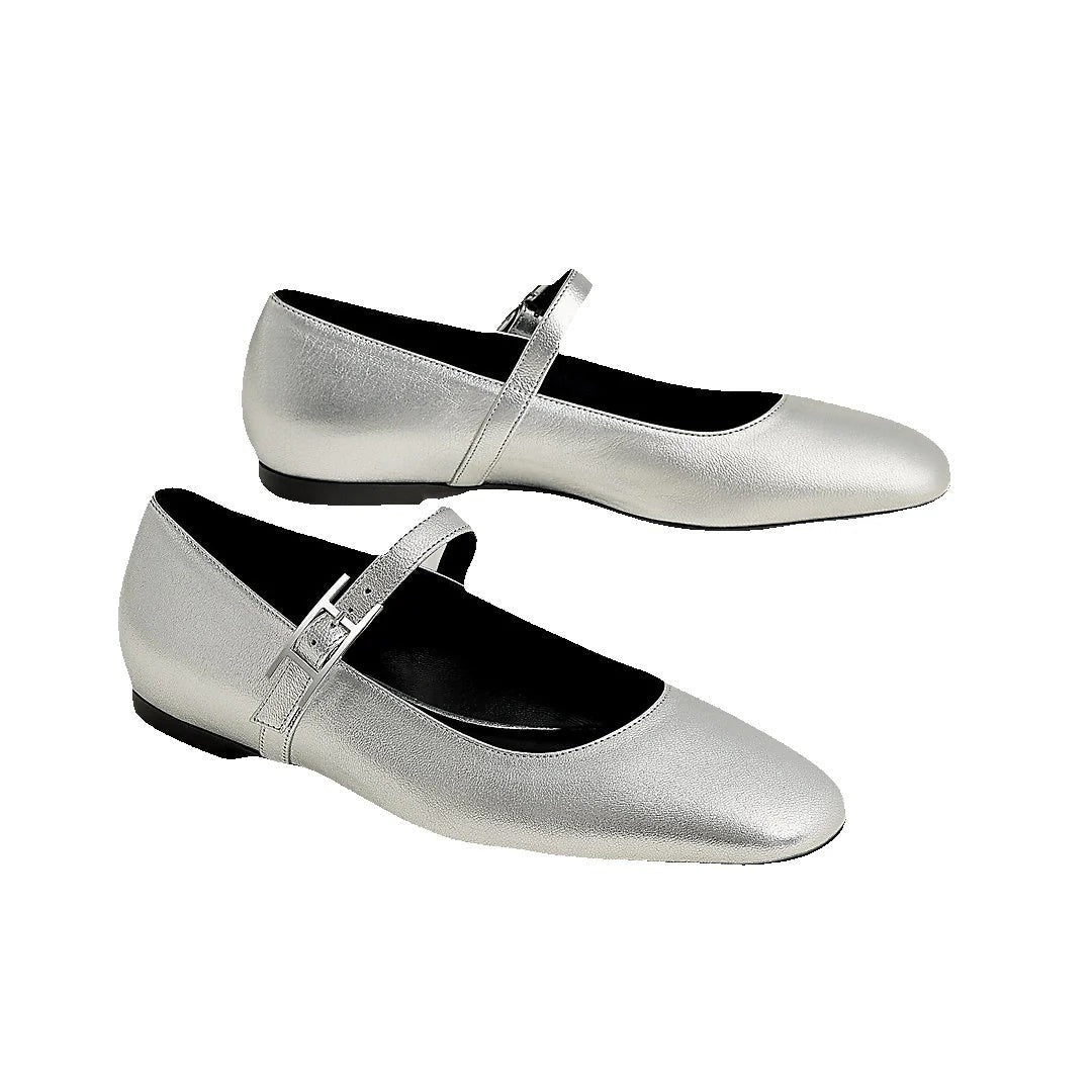 Hermès Jane Ballet Flat Beige - Silver