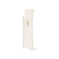 Givenchy Shark Lock 85mm Leather Boots - Ivory with Stiletto Heel