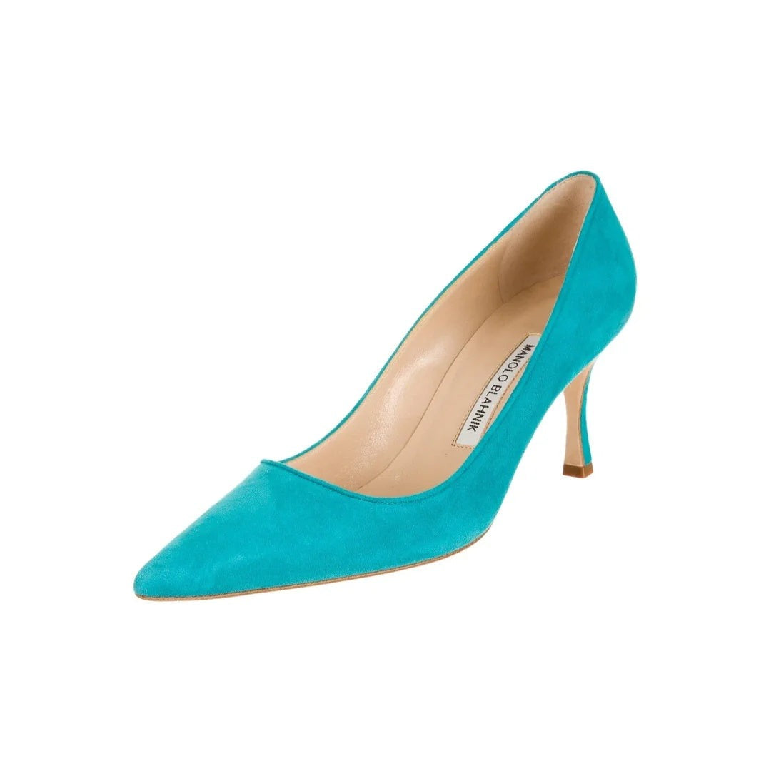 Manolo Blahnik BB Pointed-Toe Pumps - Teal/Turquoise