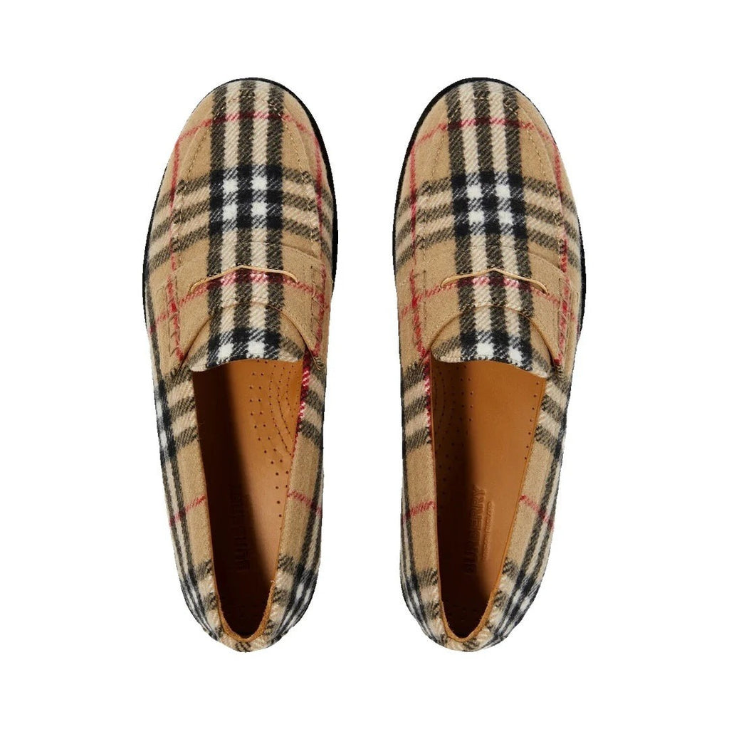 Burberry Mini Check Loafers - Beige/Archive Check