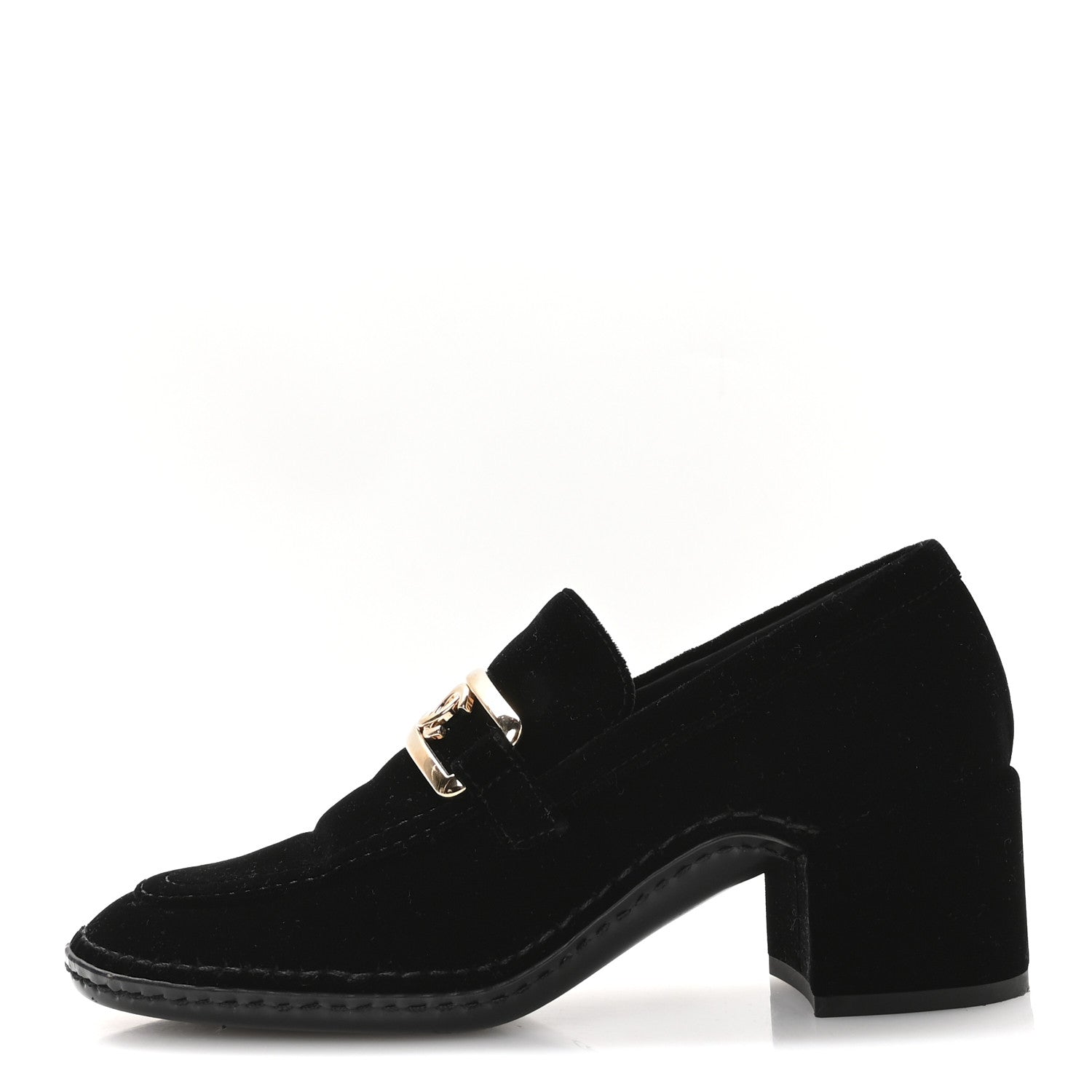 CHANEL 24A CC LOGO LOAFER/MOCCASINS SHINY CALFSKIN BLACK