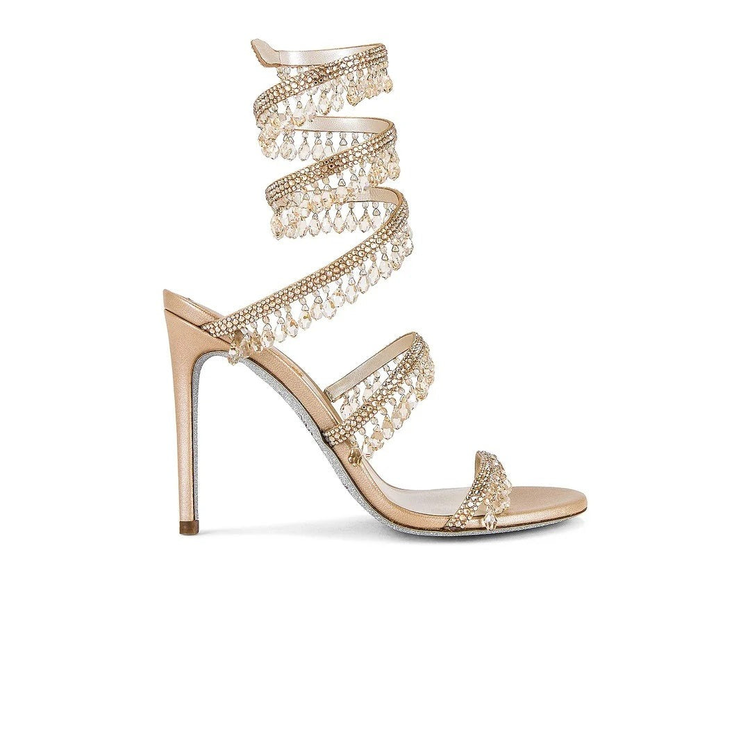 René Caovilla 105mm Eden Sandal - Gold