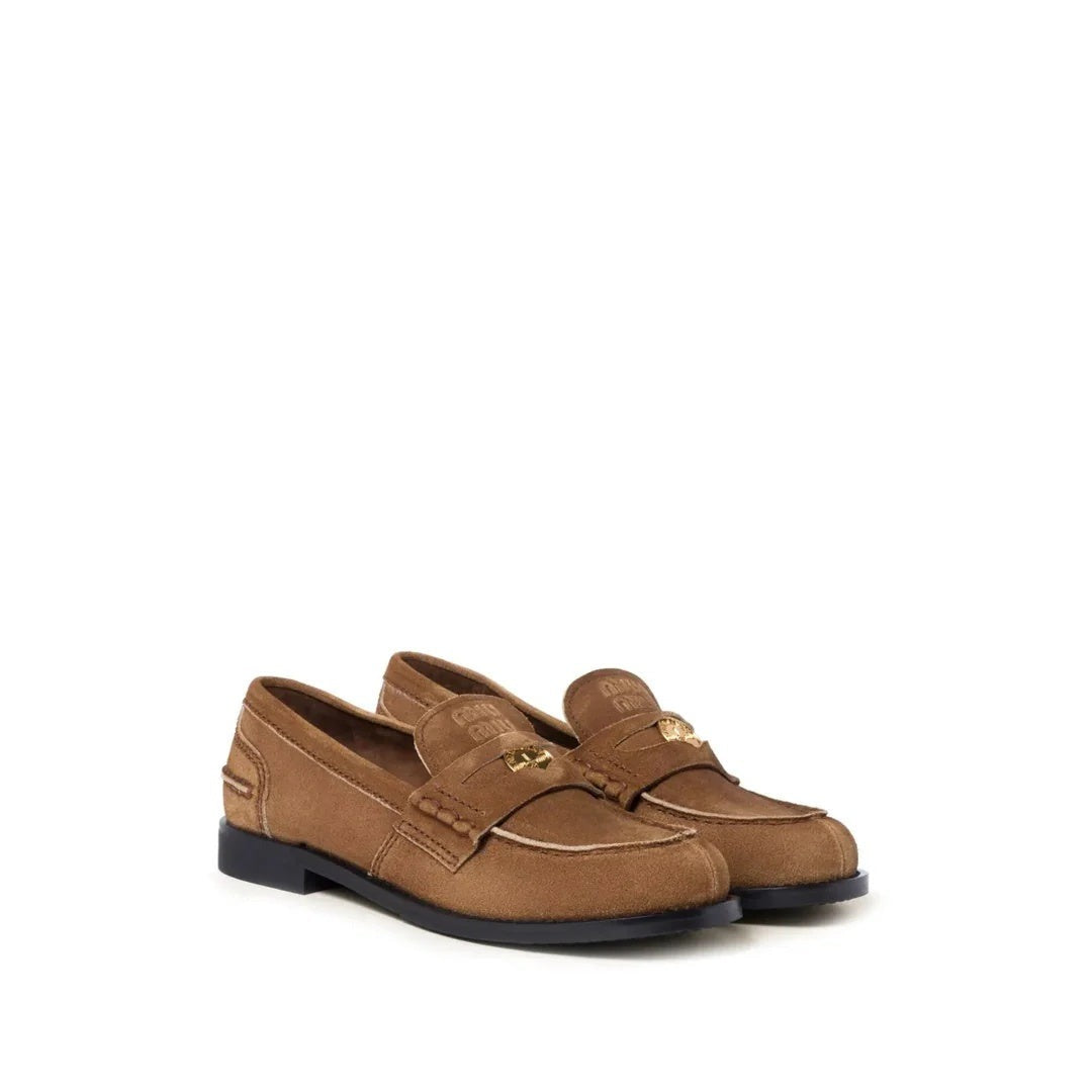 Miu Miu Suede Loafers - Brown