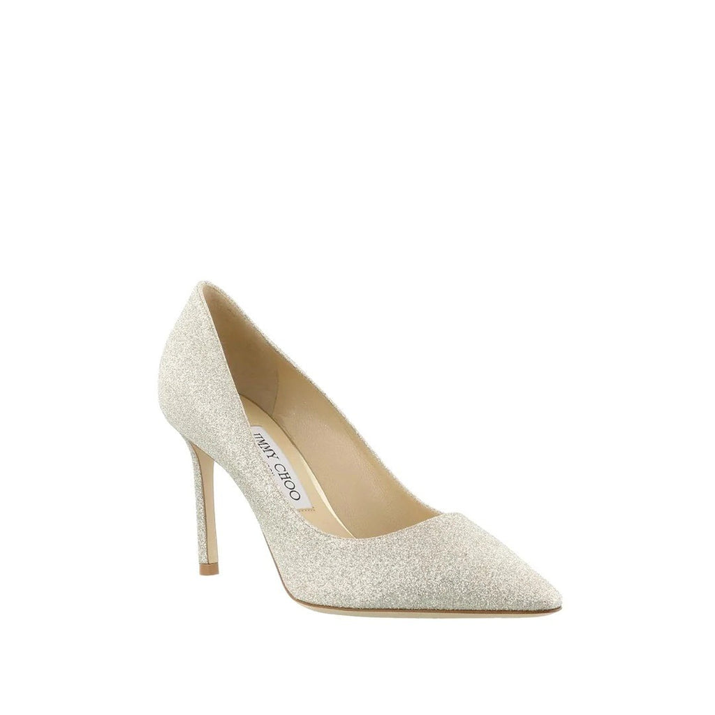 Jimmy Choo Romy 85 Glitter Heeled Pumps - Champagne/Gold Glitter