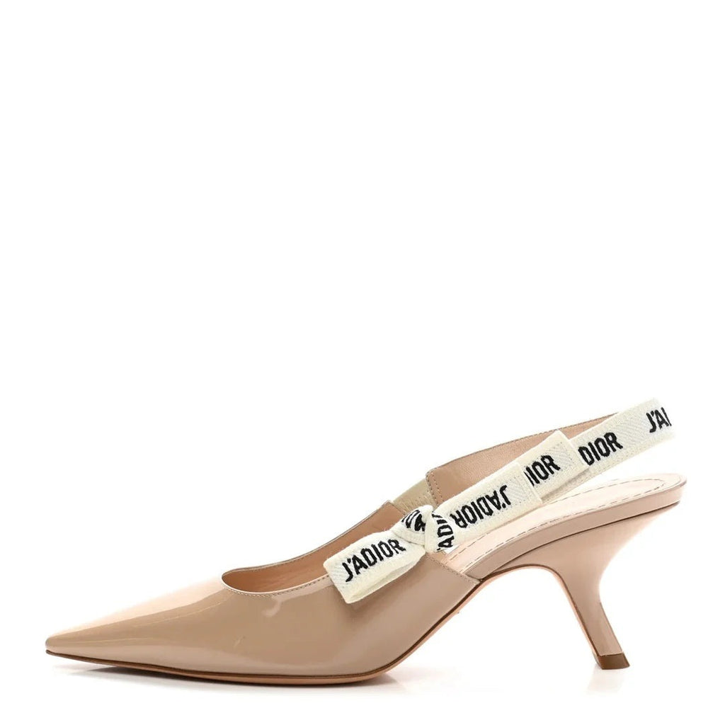 Christian Dior Patent Ribbon J'Adior Slingback 100mm Pump - Nude