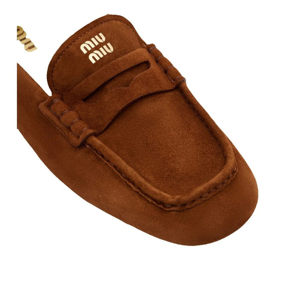 Miu Miu Suede Loafers - Brown