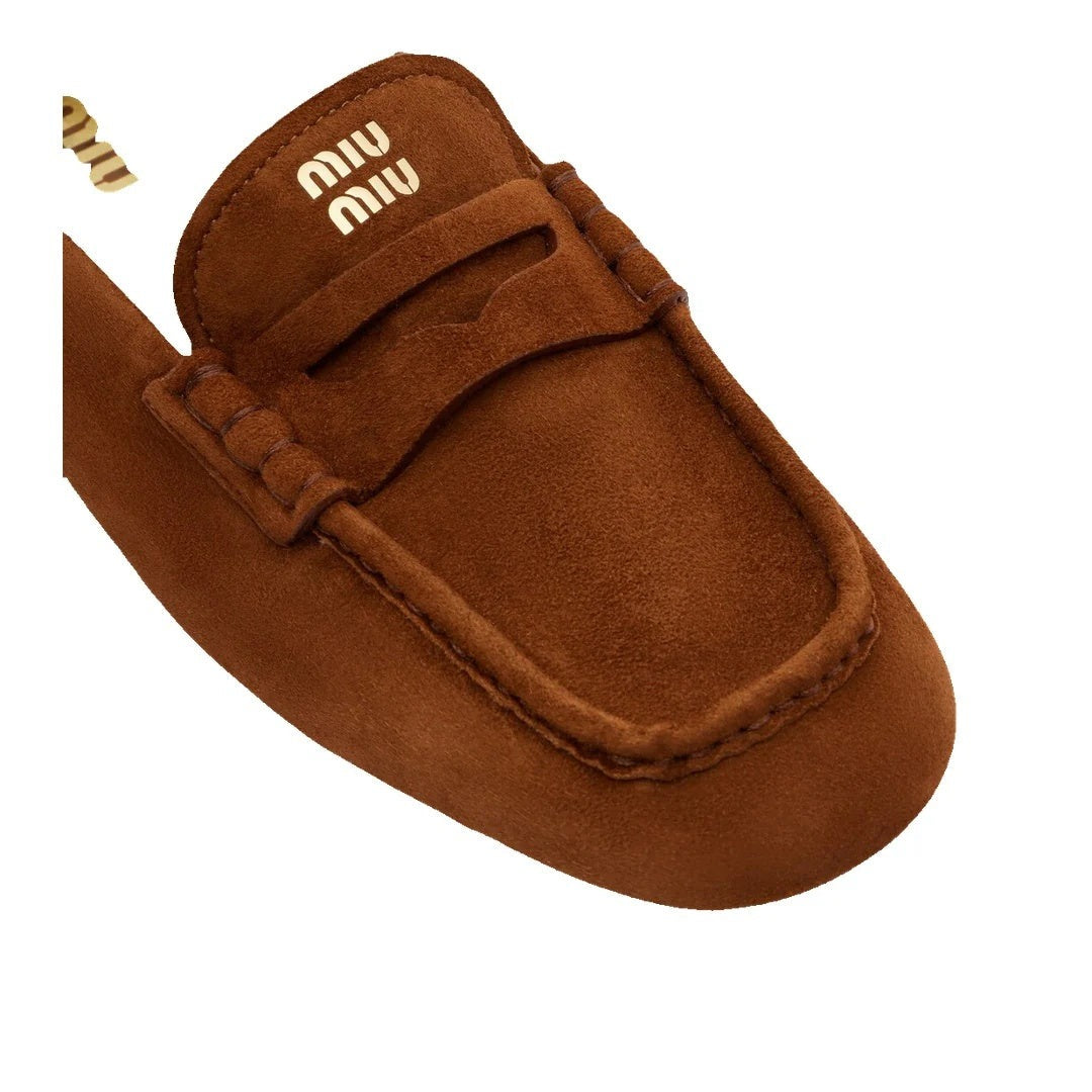 Miu Miu Suede Loafers - Brown