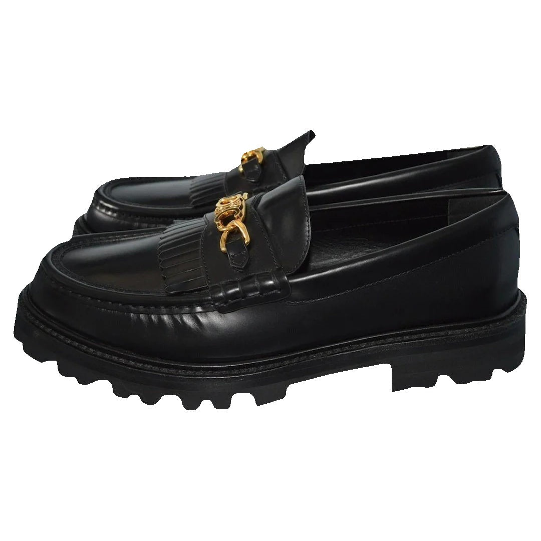 Celine Slip-On Loafer 10 - Black with Fringe and Chunky Sole