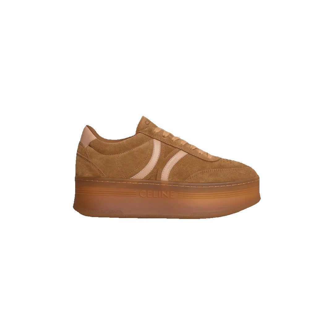 Celine Block Sneakers with Wedge Outsole - Tan/Brown