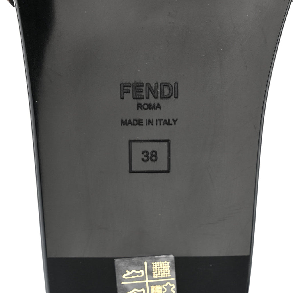 FENDI FEEL SATIN SLIDE SANDALS BLACK & WHITE