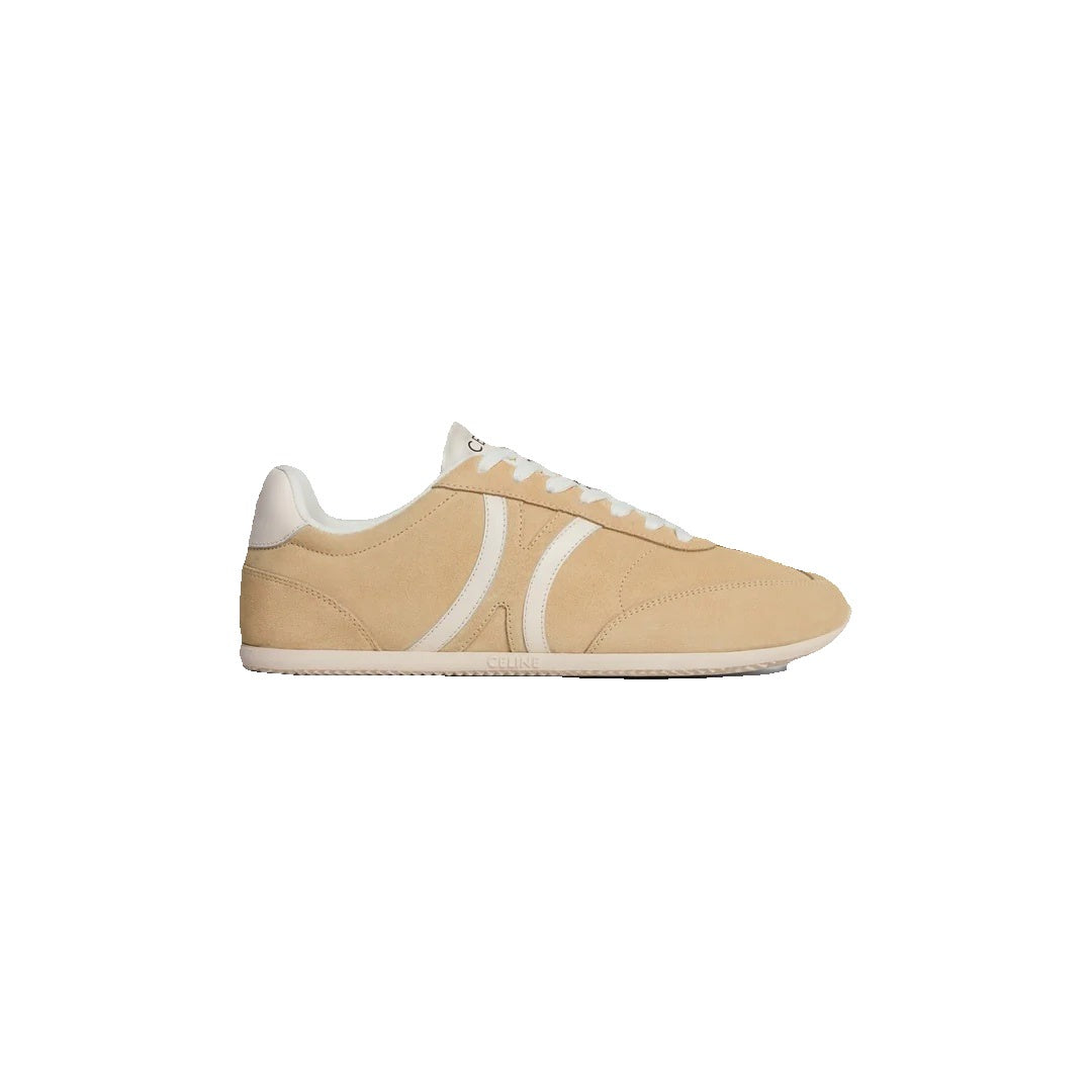 Celine Logo Velvet Suede Sneaker - Tan/Beige