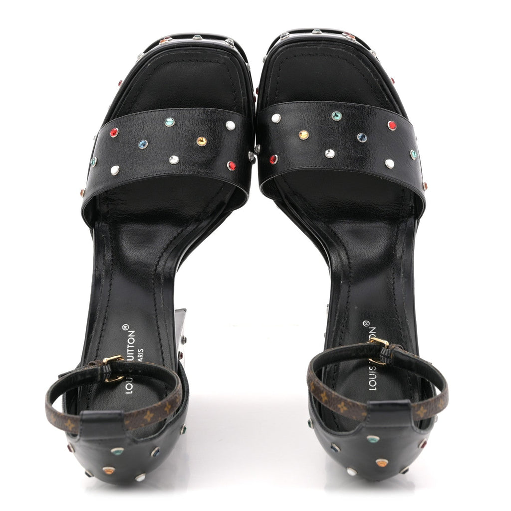 VERSACE PLATFORM SANDALS BLACK